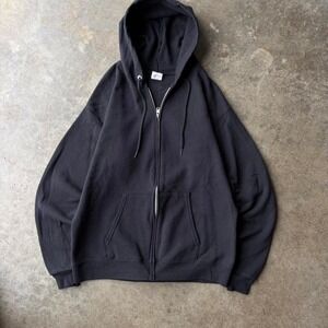 90s blank black zip up